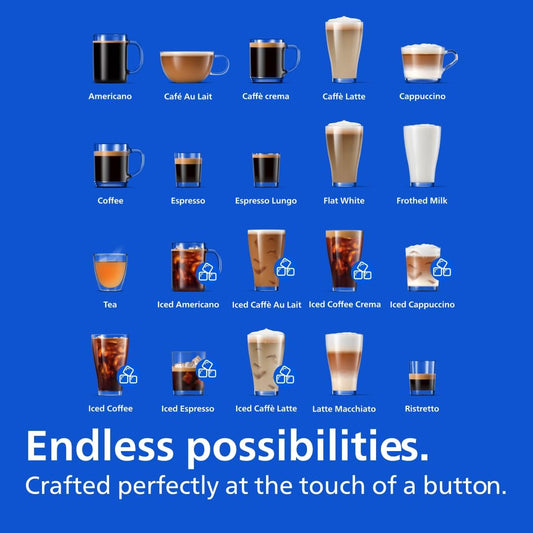 Philips Seria 5500 automatyczny ekspres do kawy (EP5544/50) – system mleczny LatteGo, 20 gorących i zimnych specjałów kawowych, 40% cichszy dzięki SilentBrew, QuickStart, czarny/szary